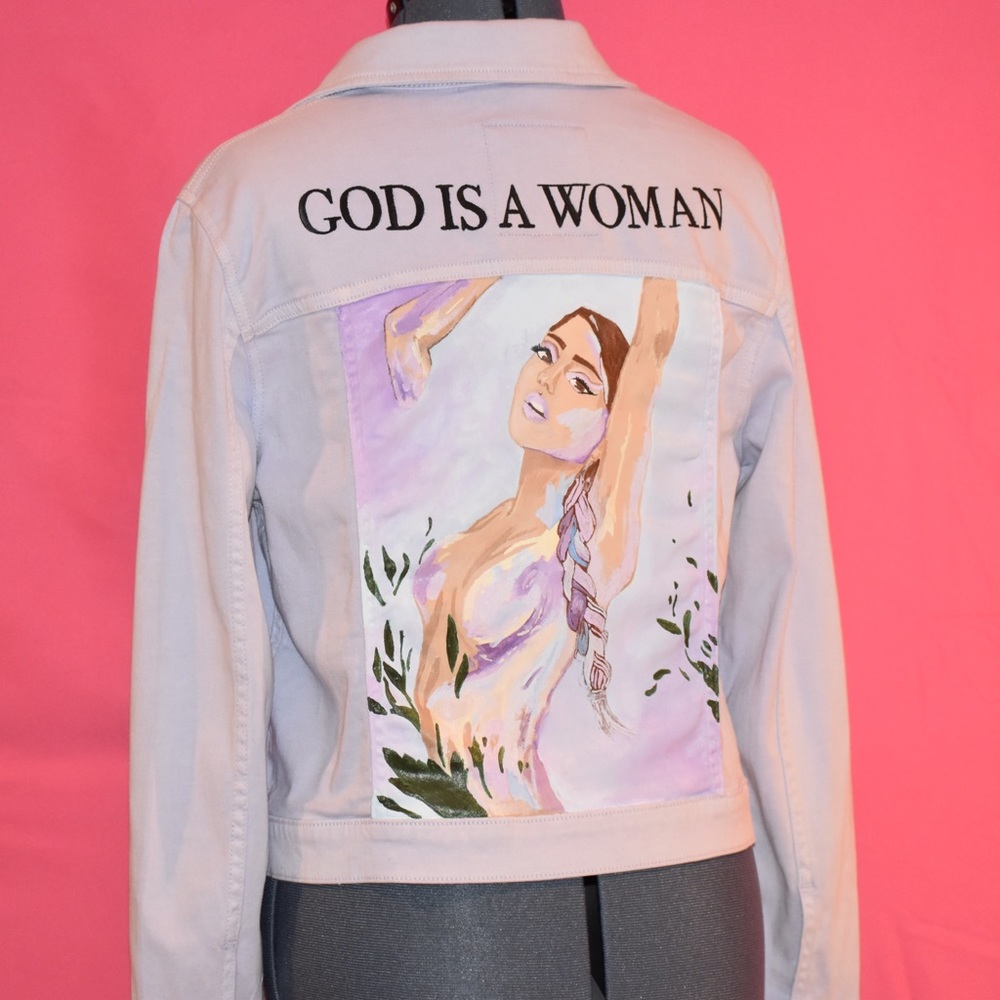 Hand Painted Jacket Ariana Grande God is a Woman